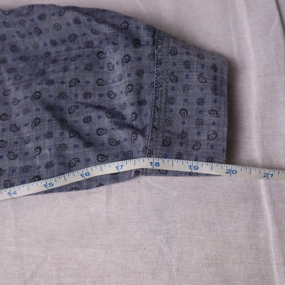 DIESEL CO Regular Fit Mens Blue Paisley Long Sleeve Button Down Shirt Size L - Picture 7 of 7